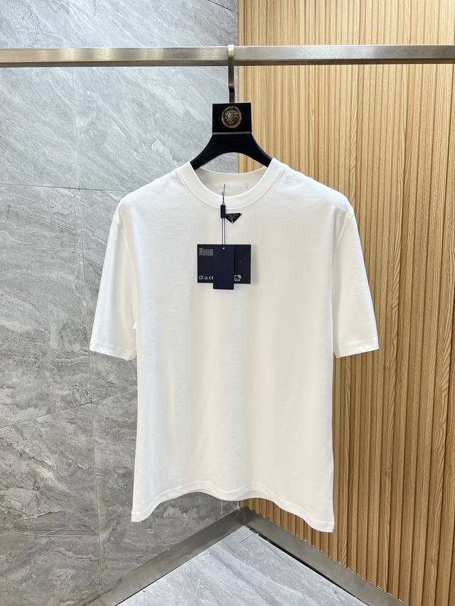 Prada 2025 Spring/Summer New Arrivals. Mercerized cotton round-neck short-sleeve