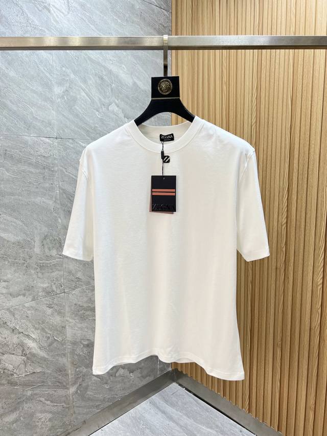 Loewe Zegna 2025 Spring/Summer New Arrivals. Mercerized cotton round-neck short-