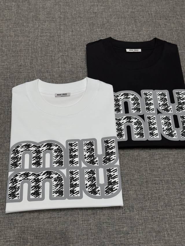 New Miu original men's fashion style pure cotton round neck short-sleeved T-shir