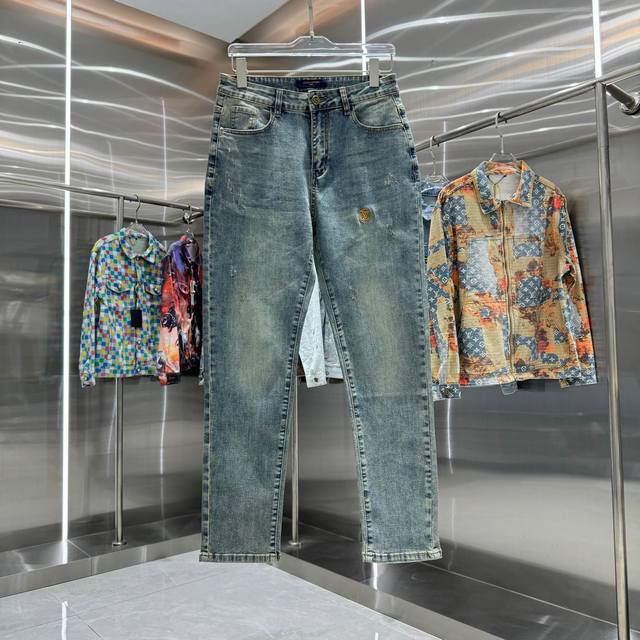 D Lv Louis classic embroidered letter logo jeans 2025 latest product, original s
