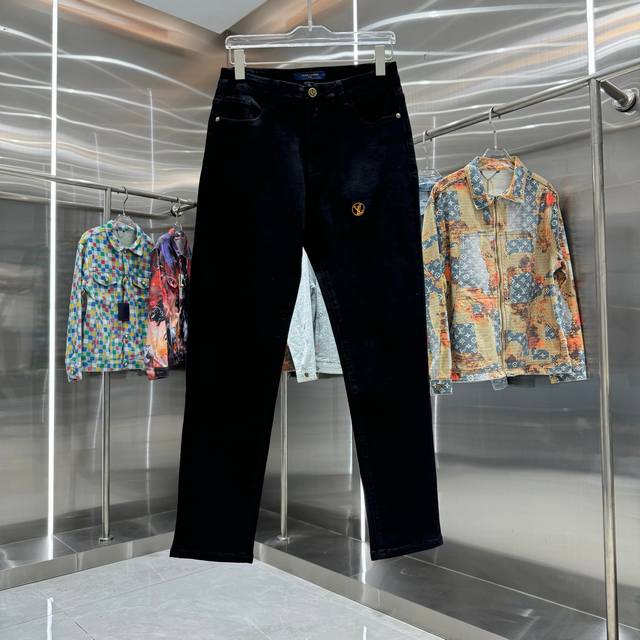 D Lv Louis classic embroidered letter logo jeans 2025 latest product, original s