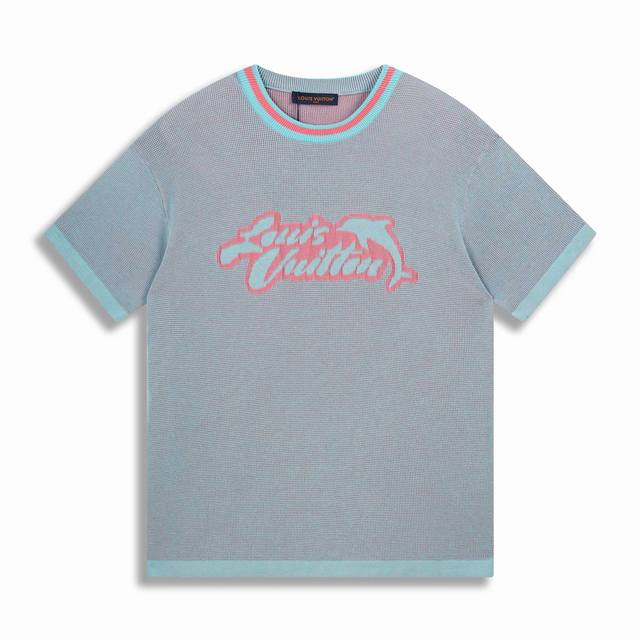 Authentic, High-Quality D 1V, New 2025Ss Dolphin Jacquard Knit Short Sleeve. Thi