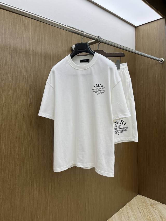 New Set Amiri 2550 Spring/Summer Latest Casual Shorts and Short-Sleeve Set, Men'