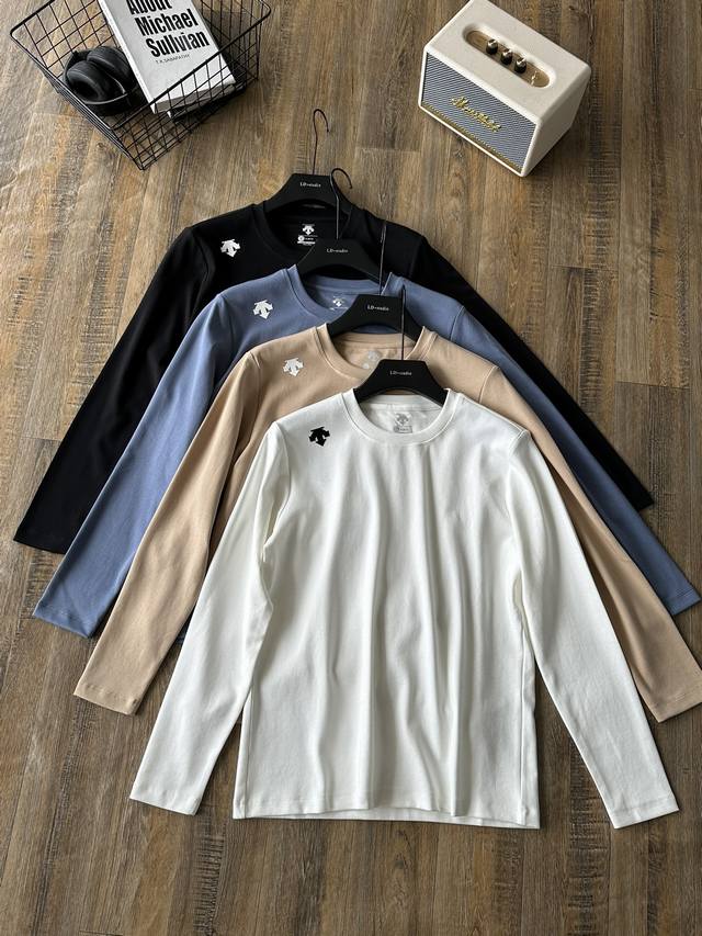 Men's autumn long-sleeved T-shirt Double-sided long-staple cotton, the fabric is