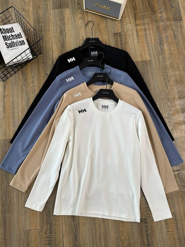 Men's autumn long-sleeved T-shirt Double-sided long-staple cotton, the fabric is