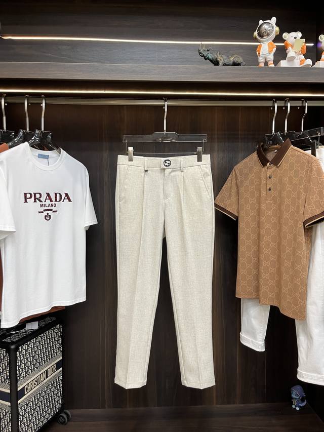 Gucc'' Exclusive New Gucci Men's Fashion Casual Pants High-end European Original