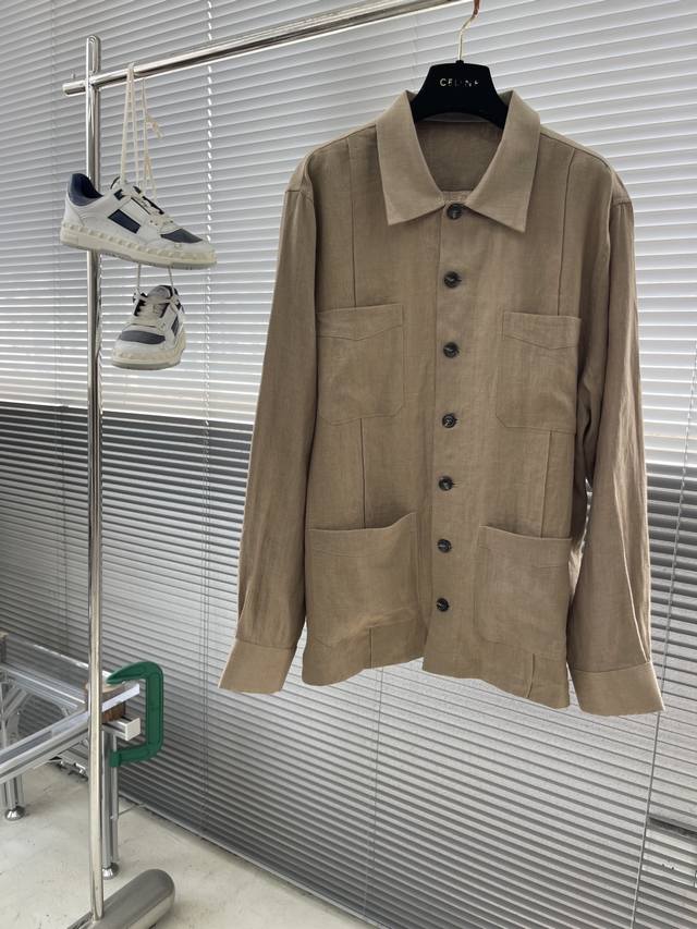 Bc 25Ss new 100% linen pocket shirt. This shirt is made of 100% linen fabric, bu