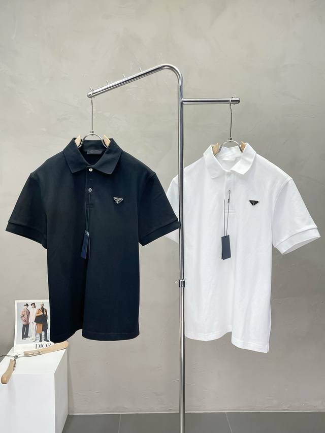 Prada exclusive new spring and summer original men's casual short-sleeved high-e