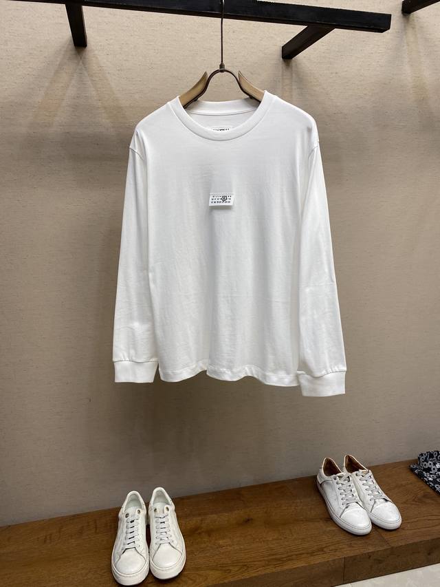 Mai*On Marg*Ela 2025Fw Classic Mm6 Label Long-Pile Cotton Chino Long-Sleeved T-s
