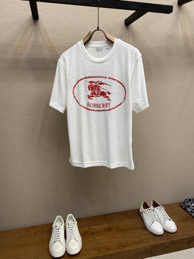 Bbr Red War Horse Print Round Neck Short Sleeve Original, 800 yuan; Cotton Terry