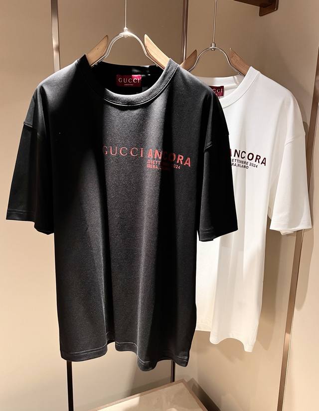 Gucc* Gucc's new 2025 spring and summer unisex couple's casual loose cotton roun