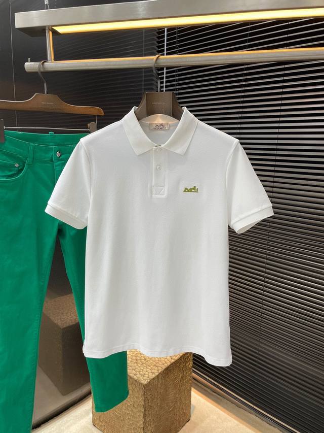Hermes 2025 Spring/Summer latest Polo short-sleeved shirt, made of the latest Il