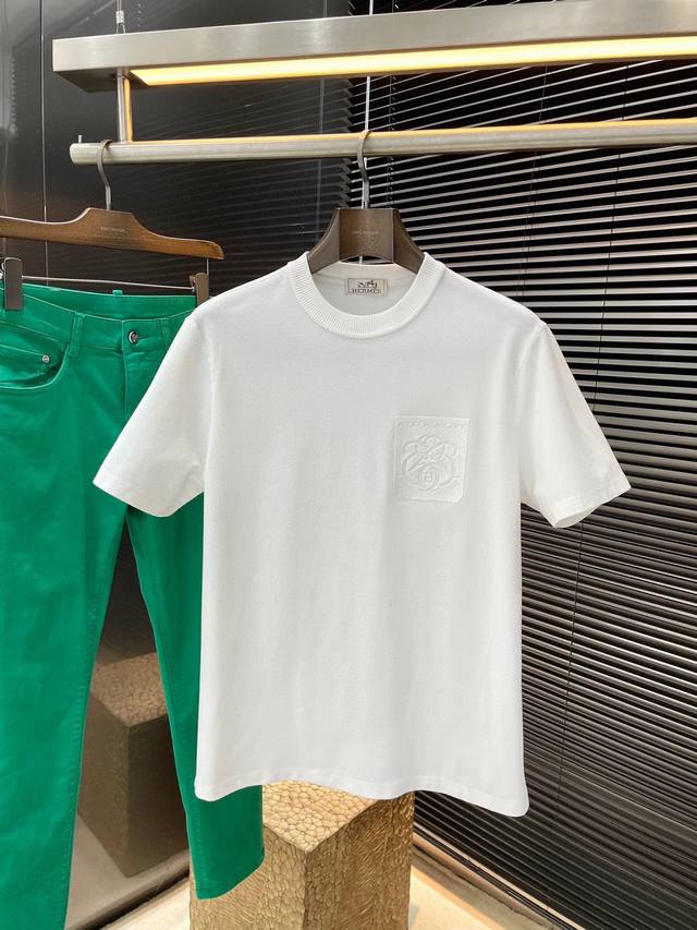 Hermes VIP Haute Couture 2025 Spring/Summer new short-sleeved versatile style, a