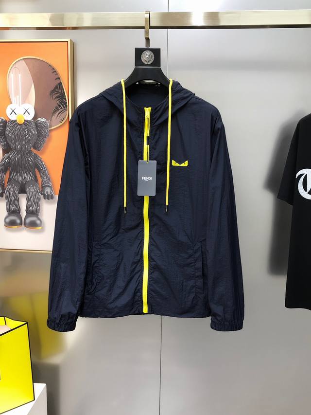 Fd Fendi 2025 spring and summer new original men's thin hooded windbreaker jacke