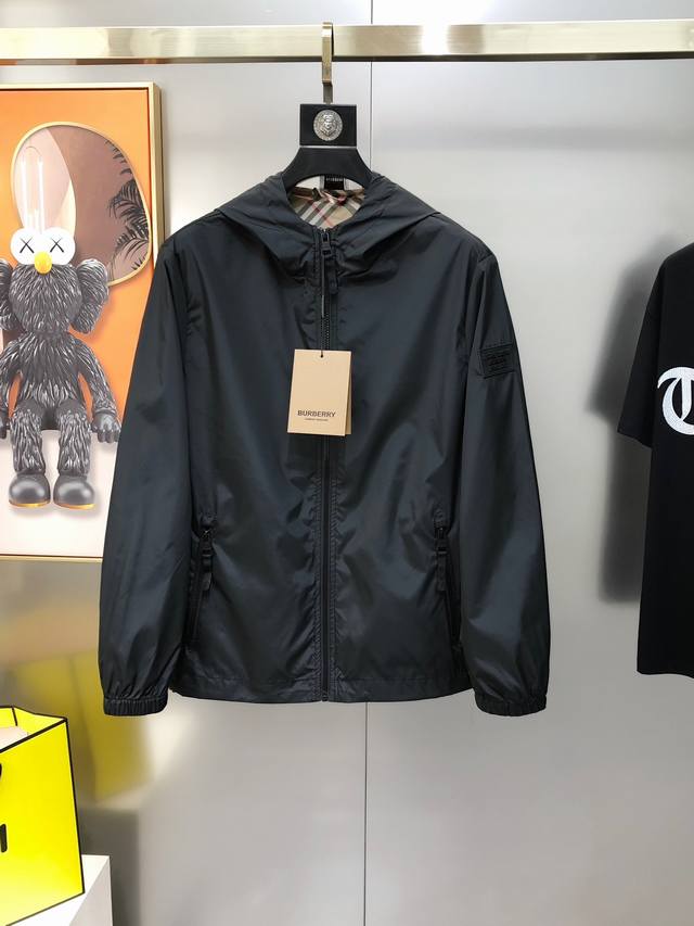 Burbe** Burberry 2025 spring and summer new original men's thin hooded windbreak