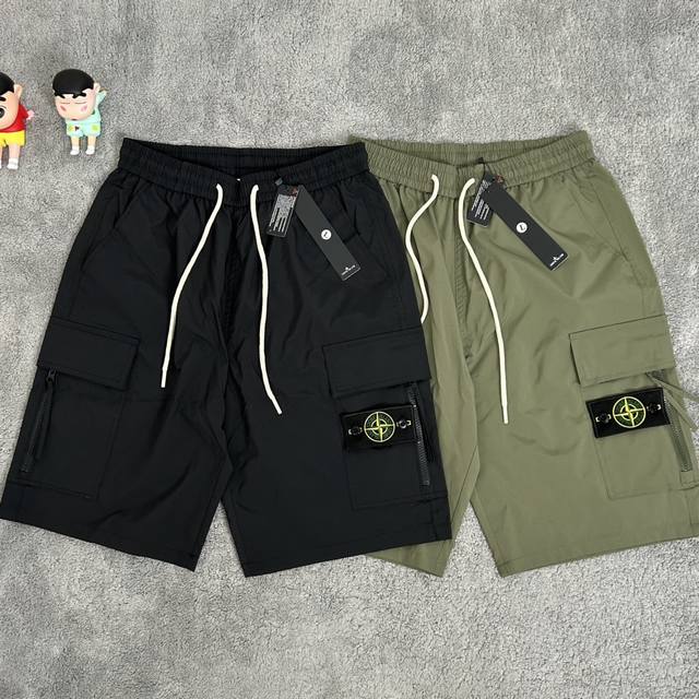 New versatile workwear loose multi-pocket zipper quick-drying shorts real photos