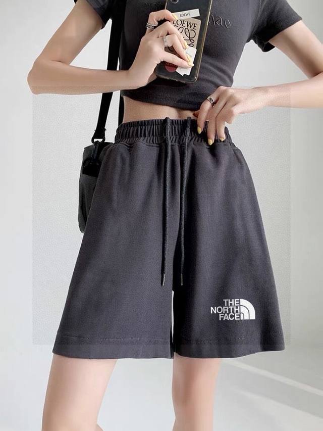 The North Face counter synchronized basic printed logo couple's unisex shorts. D