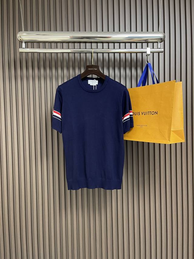 Thom Browne Tb 2025Ss new summer double-sleeved colorful knitted short-sleeved T