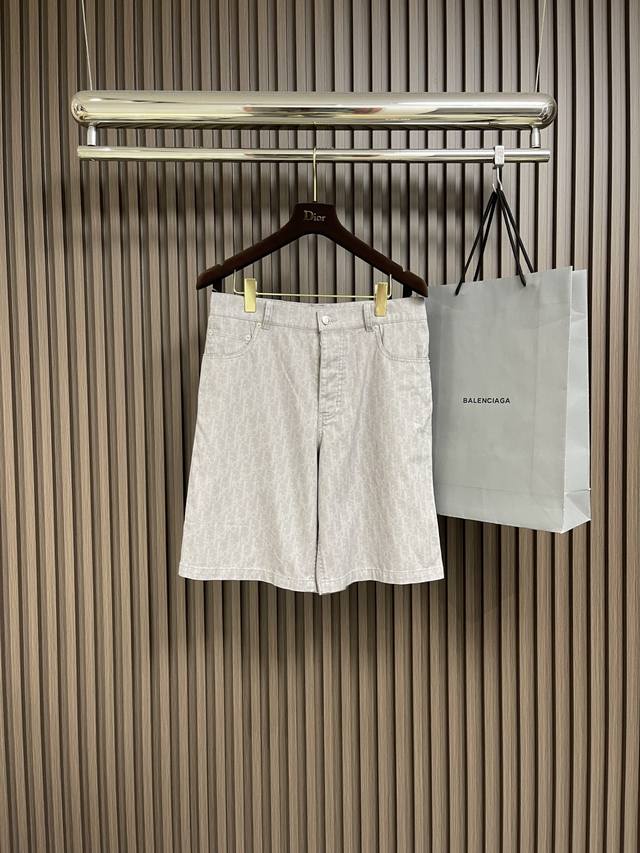Top and Shorts Dior 2025Ss new short-sleeved shirt and shorts set, adorned with