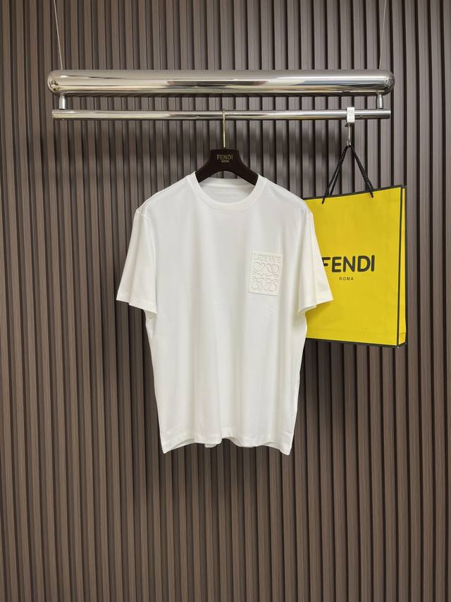Loewe hollow pocket logo short-sleeved T-shirt, made of custom cotton fabric, th