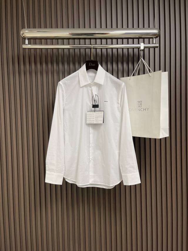 Prada small label nylon heat transfer shirt, the fabric is made of 100s Tencel A