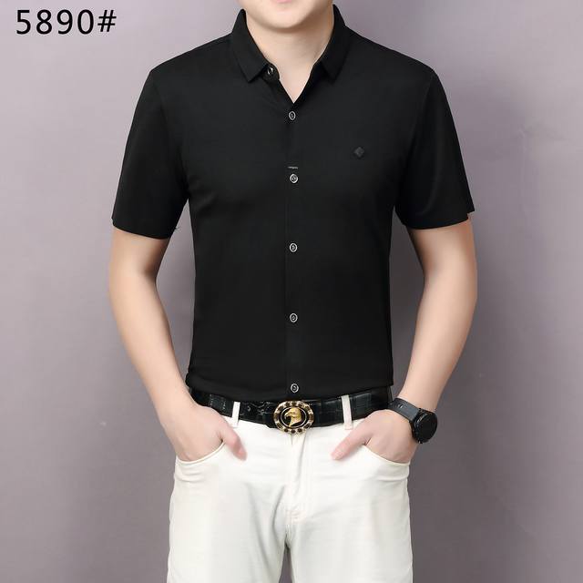 Classic fashion lapel polo shirt short sleeve simple and elegant, fashionable an