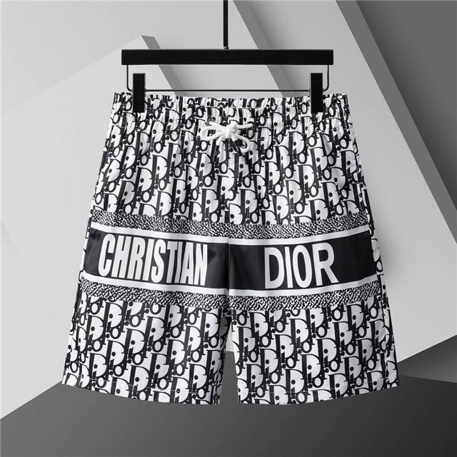 2025 Spring/Summer new T-shirt. Men's round neck classic logo beach pants made o