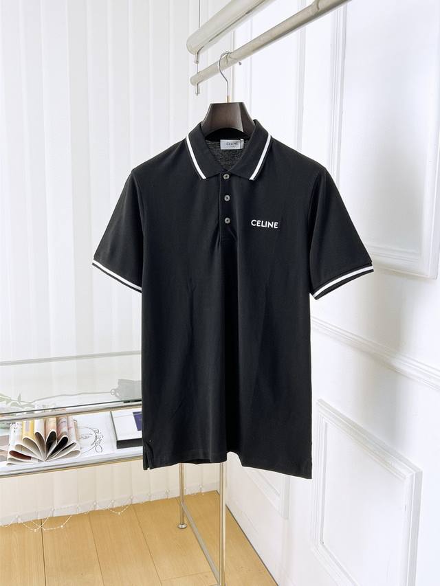 Celine 2650 new high-quality short-sleeved lapel polo shirt. Exact replica for e