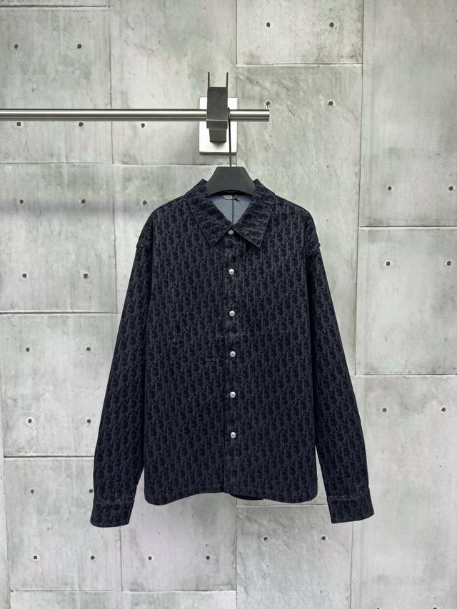 Dior Allover Jacquard Denim Jacket Description: Crafted from a gray cotton-blend
