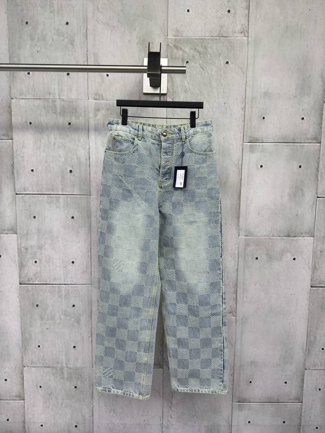 Louis Vuitton 24Ss checkerboard jeans, sourced and developed from originals, fea