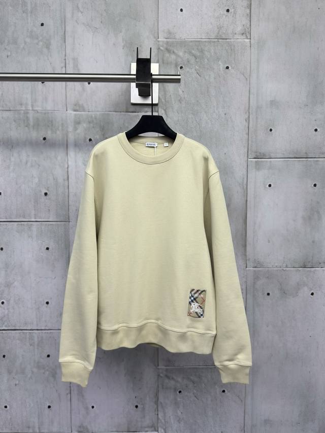 The Burberry Check Patch Horse Cotton Crew Neck Sweatshirt is made from lightwei