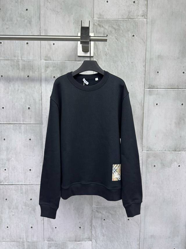 The Burberry Check Patch Horse Cotton Crew Neck Sweatshirt is made of lightweigh