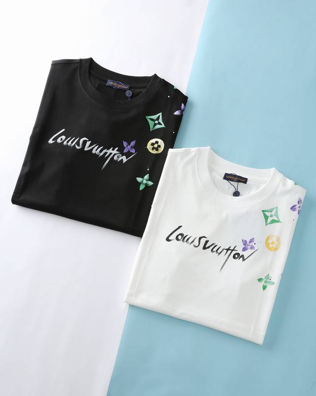 Lou V Lu*Deng 25Ss new summer jersey cotton round neck short tee, a stylish and