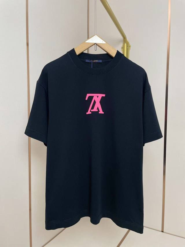Lv2025 new 3D printed T-shirt with reverse logo design. 3D printing for a premiu