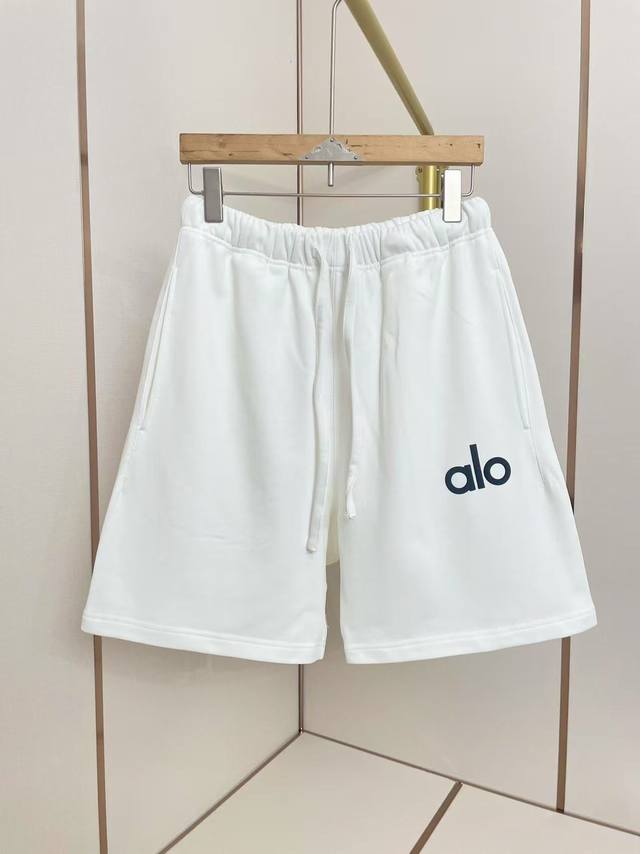 Alo 2025 new silicone letter shorts with three-dimensional silicone letters for
