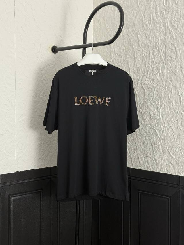 Loew* 25Ss new letter camouflage embroidered short-sleeved T-shirt Size: Xs-L