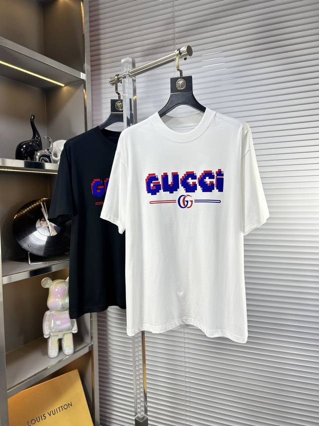 Gucc* Gucci SS25 new summer short-sleeve top with top-notch logo, stylish and si