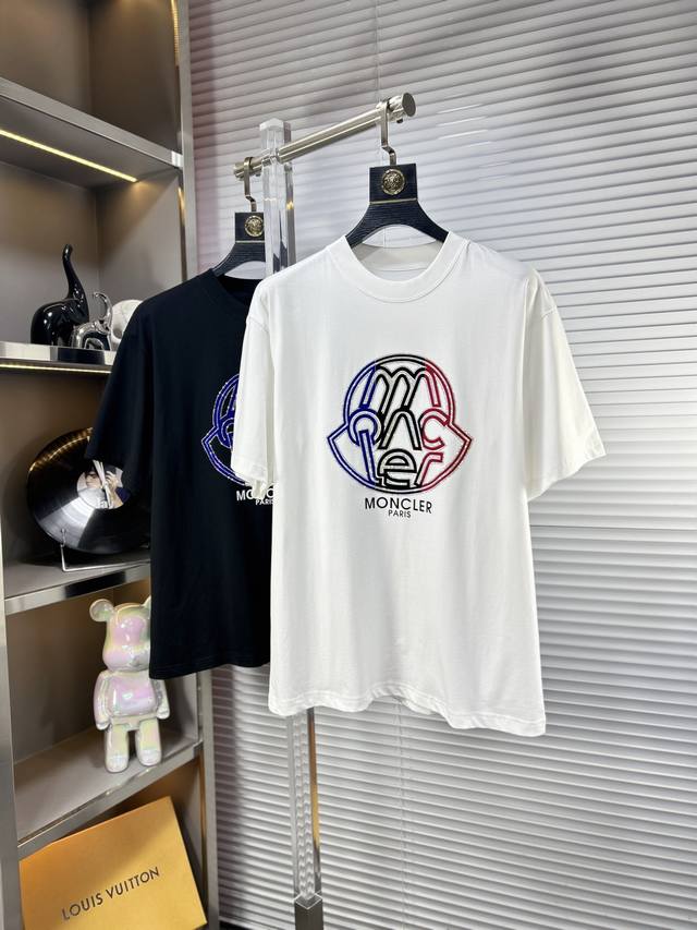 Monc* SS25 new summer short-sleeve top with top-notch logo, stylish and simple,