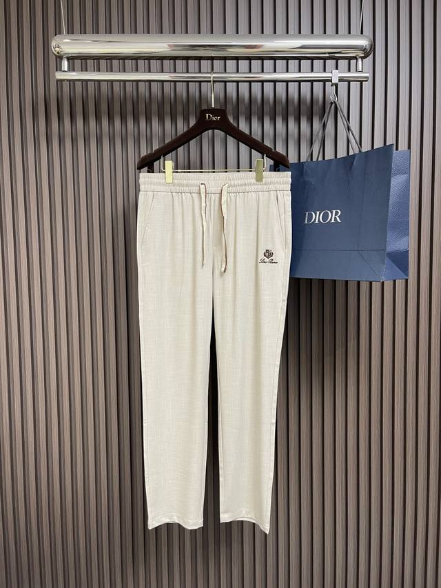 LP Loropiana men's high-quality lightweight linen casual pants. These high-end,