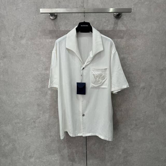 Lv Cotton, Linen, and Silk Embroidered Summer Shirt Sizes S, M, L, and XL. This