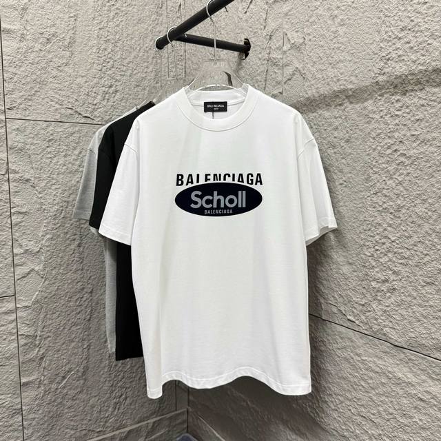 Balenci*Ga Paris 2025 Spring/Summer new short-sleeved T-shirt classic letter thr