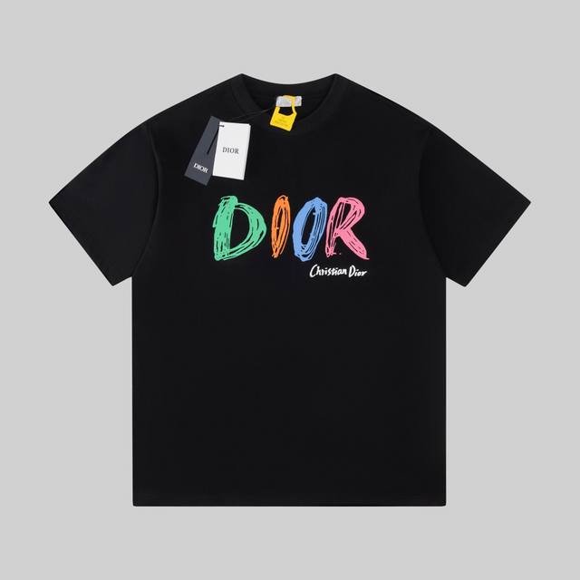 High-quality Dior 25Ss Spring/Summer new color-printed lettered short-sleeved T-
