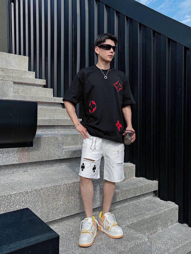 pants and clothing new arrivals, heavy wash, high-end short-sleeved 1V donkey fr