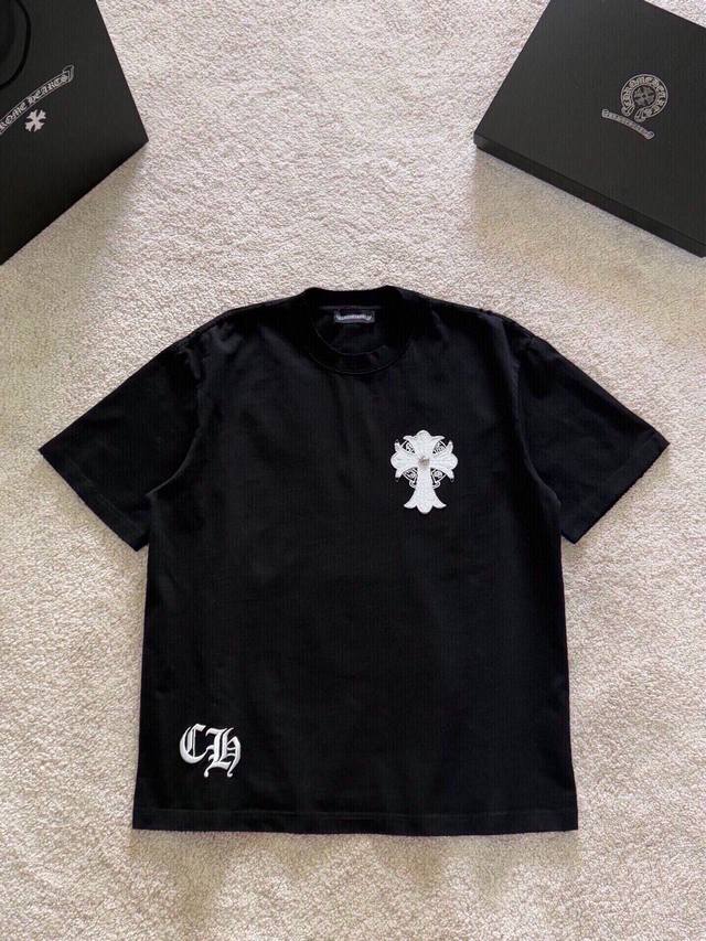 New heavyweight, high-density Chrome Hearts short-sleeved top with embroidered a