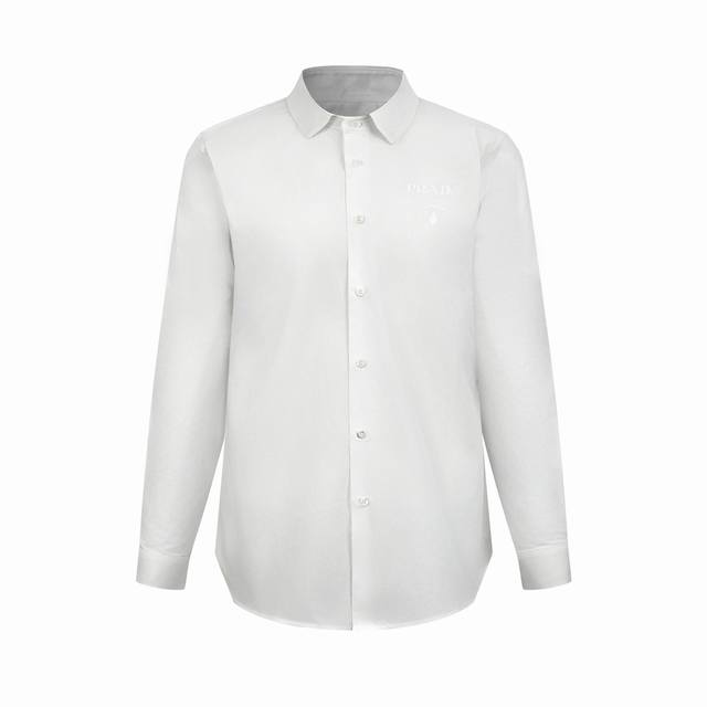 Prada Logo hot stamping shirt, customized, ultra-thin memory cotton texture, lig