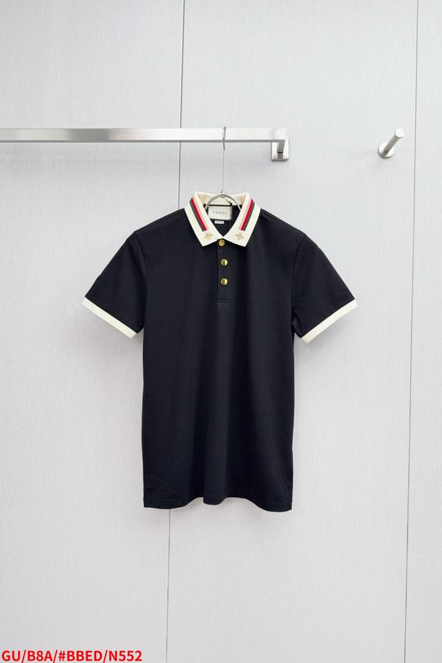 N552 Gu Gucci's new spring/summer short-sleeved lapel T-shirt Polo, high-end cus