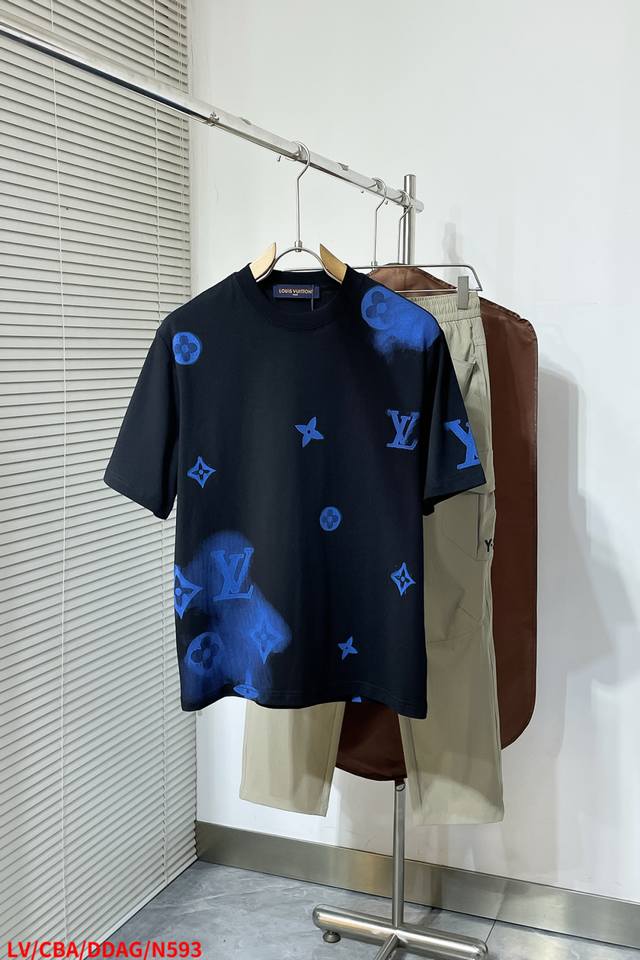N593 Lv Louis Vuitton 2025 Spring/Summer new round neck debut latest short-sleev