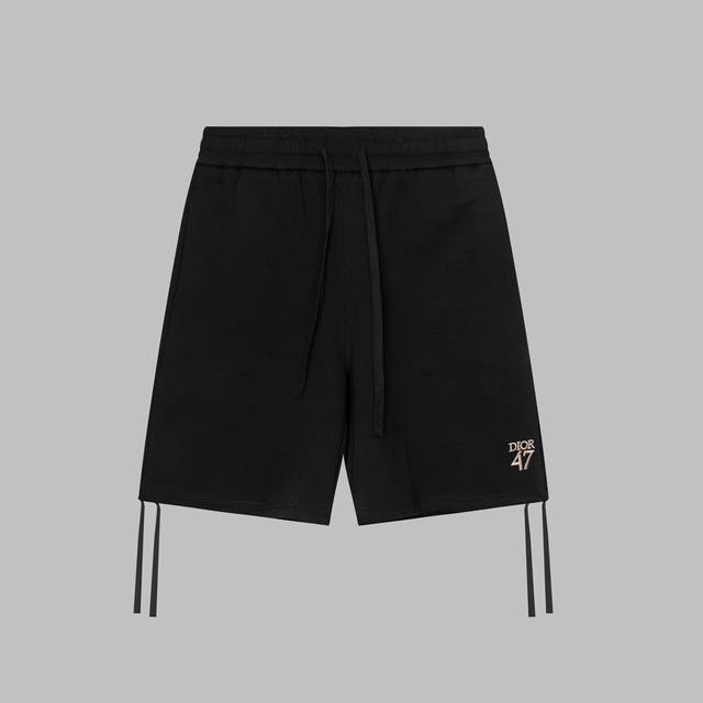 Dior 47 letter embroidered tassel trouser legs simple logo embroidered shorts, h