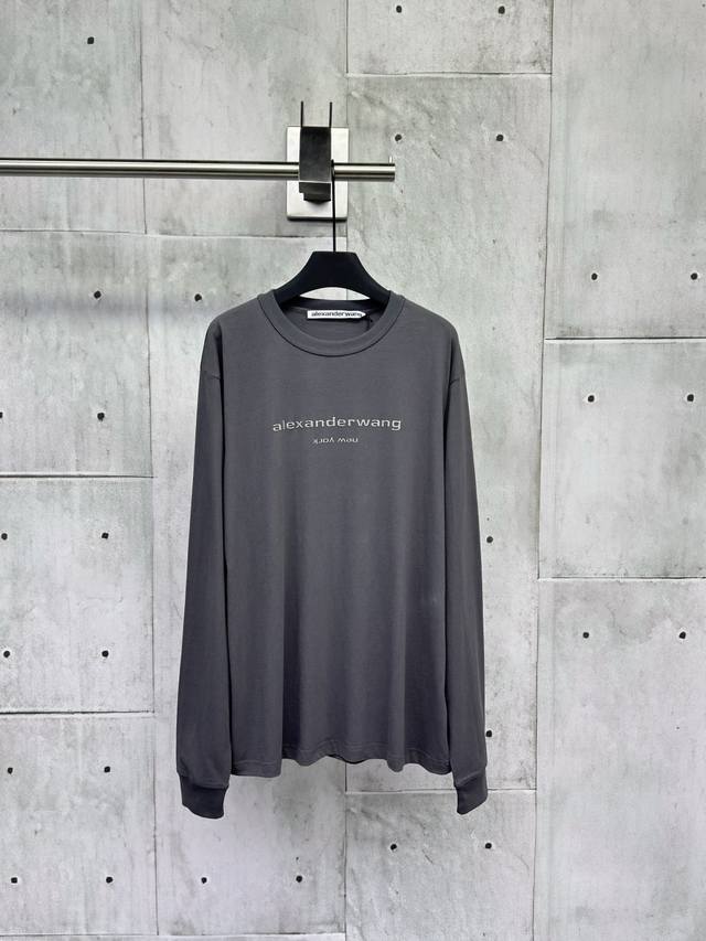 Alexander Wang Sparkling Foam Colored Rubber Logo Long Sleeve Unisex Style Descr