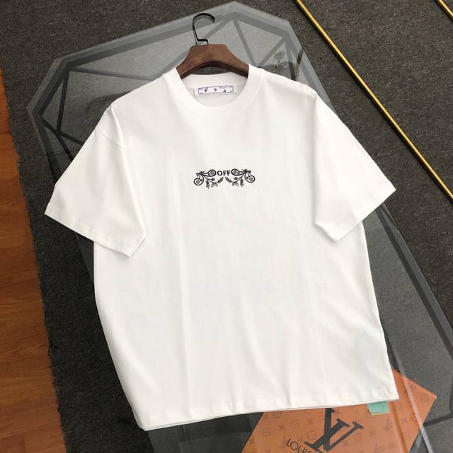 Off-White's 2025 new logo-printed short-sleeved T-shirt, featuring original fabr